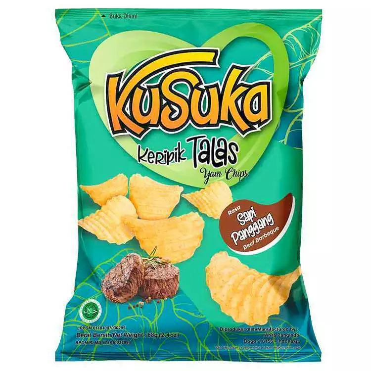 Kusuka Keripik Talas Rasa Sapi Panggang BBQ 68G
